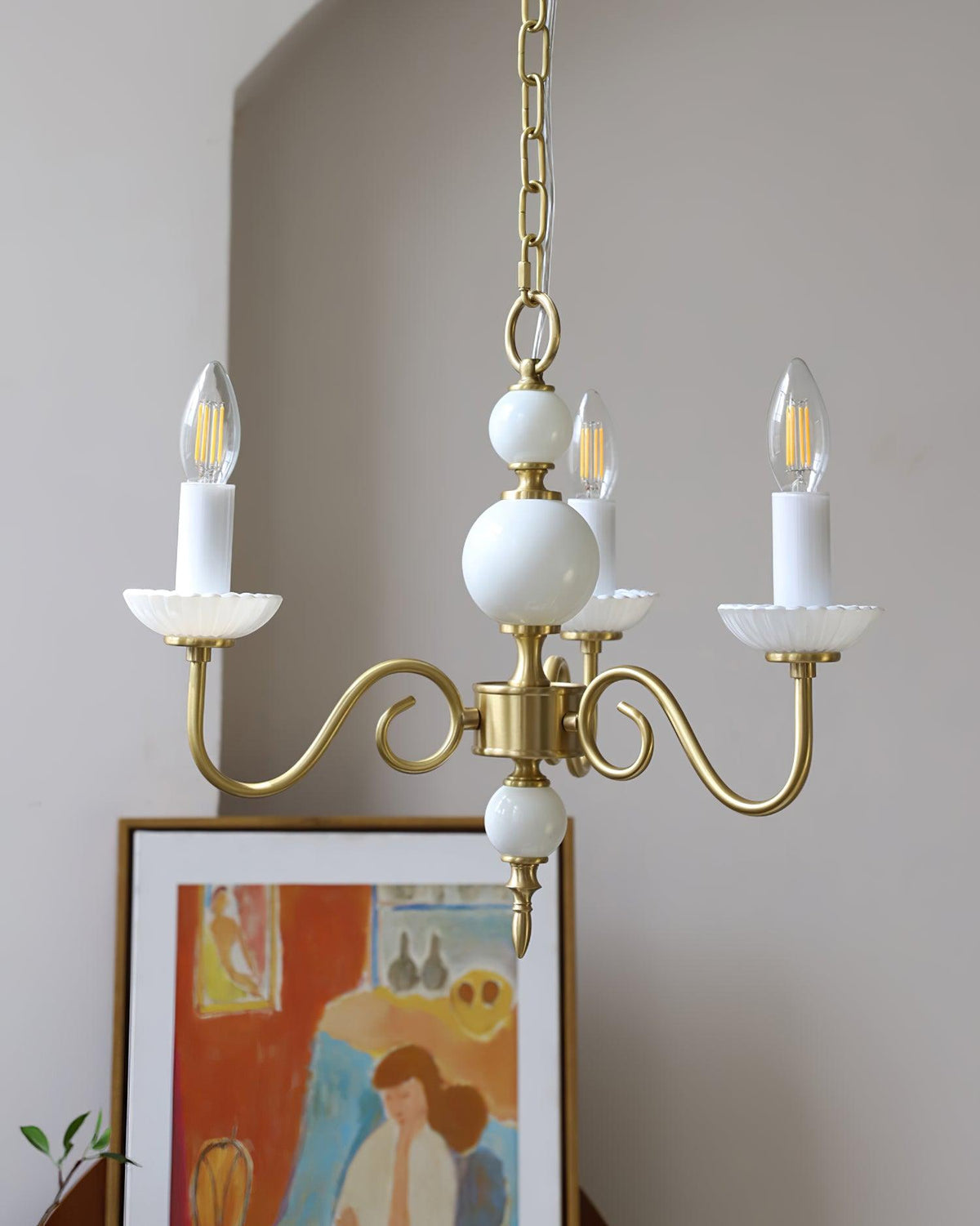 Oriirira Chandelier Carlita Gold Modern Five-Armed