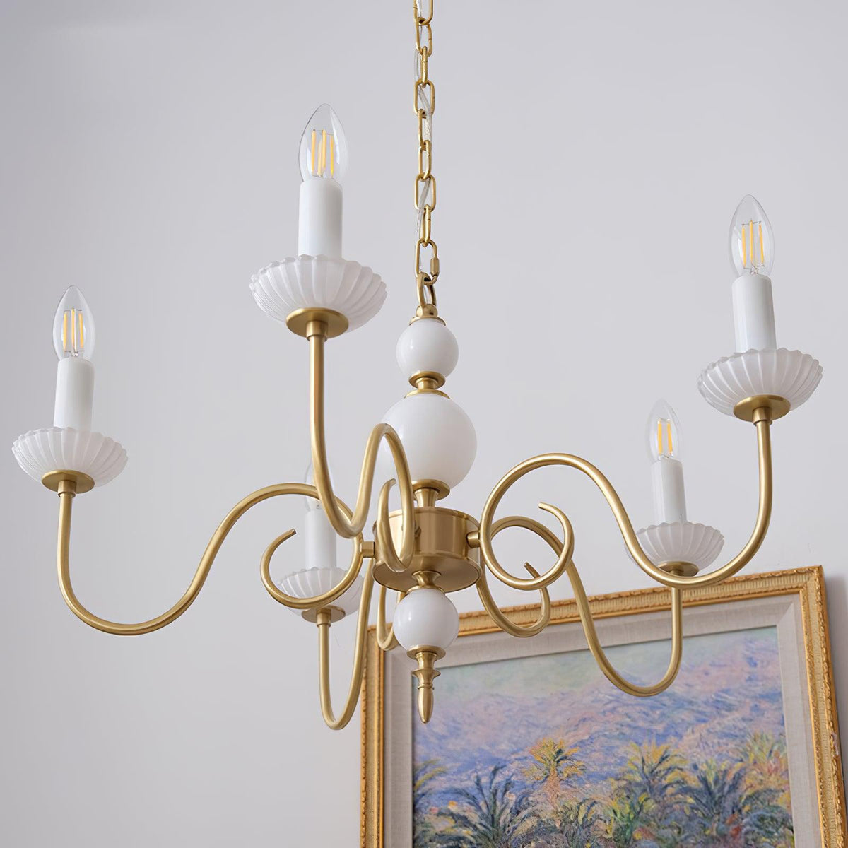 Oriirira Chandelier Carlita Gold Modern Five-Armed