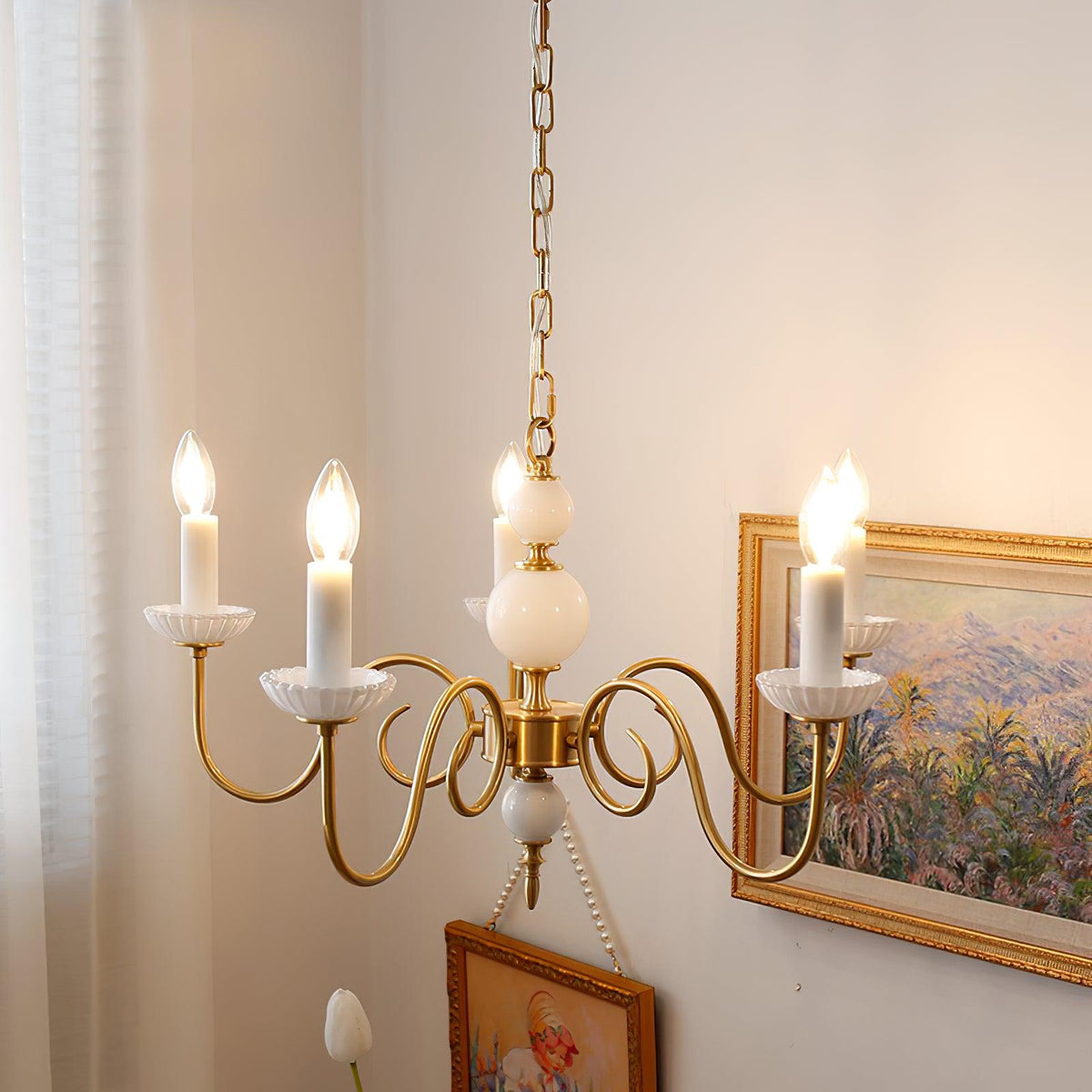 Oriirira Chandelier Carlita Gold Modern Five-Armed
