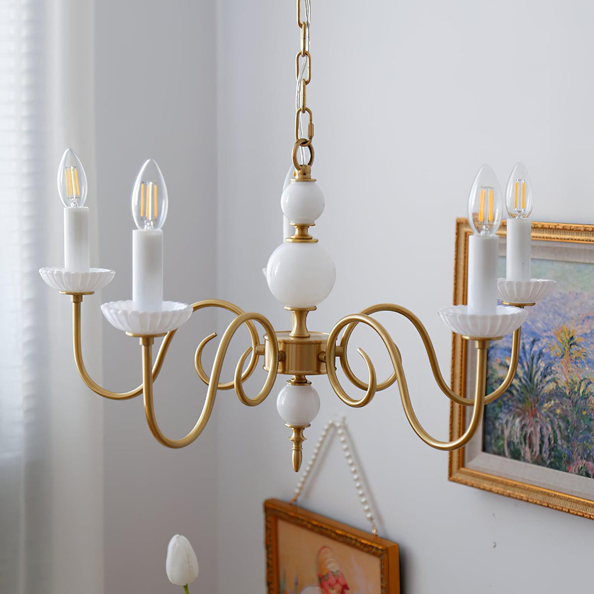 Oriirira Chandelier Carlita Gold Modern Five-Armed