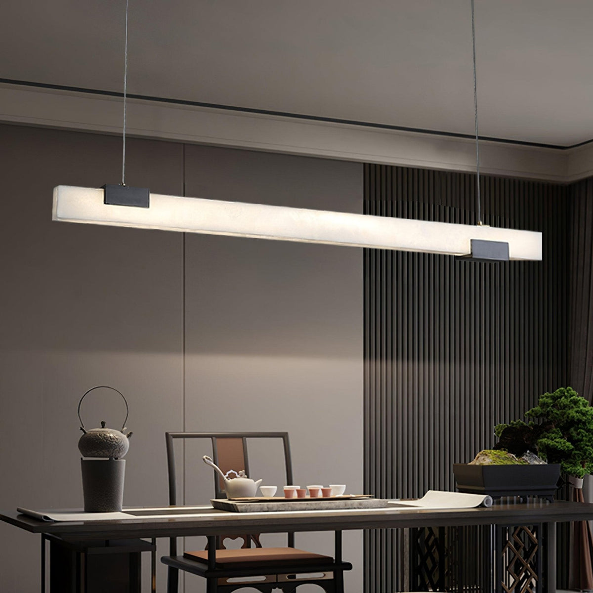 Mivel Minimalist Alabaster Linear Pendant Light