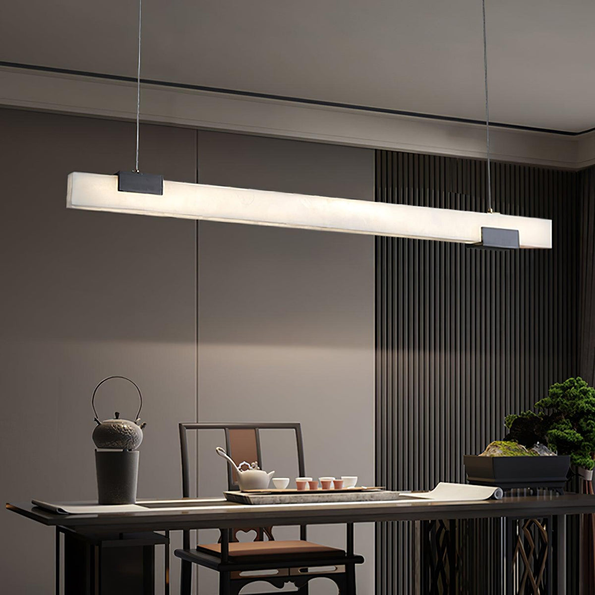 Mivel Minimalist Alabaster Linear Pendant Light