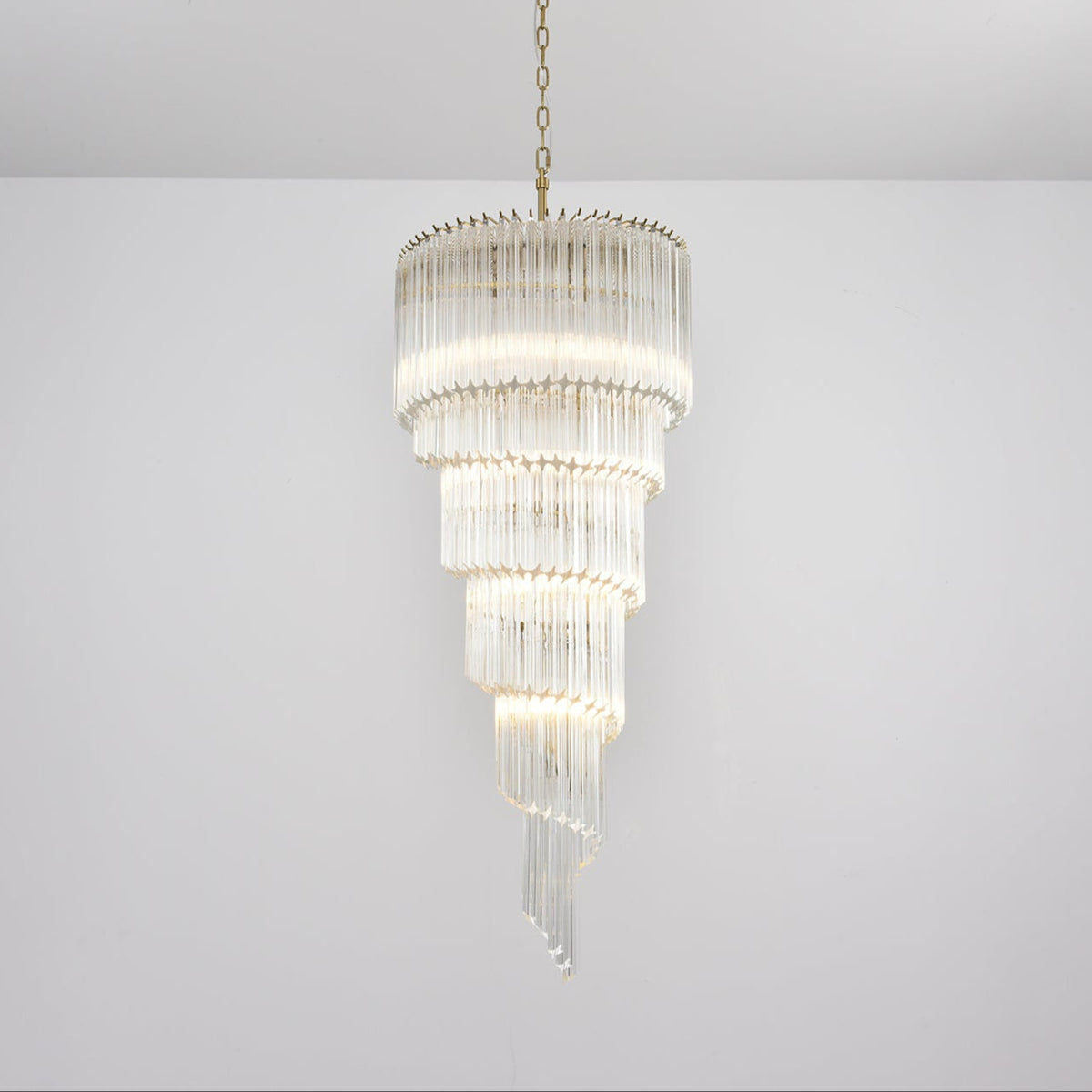 Paisley  Spiral Clear Glass Chandelier