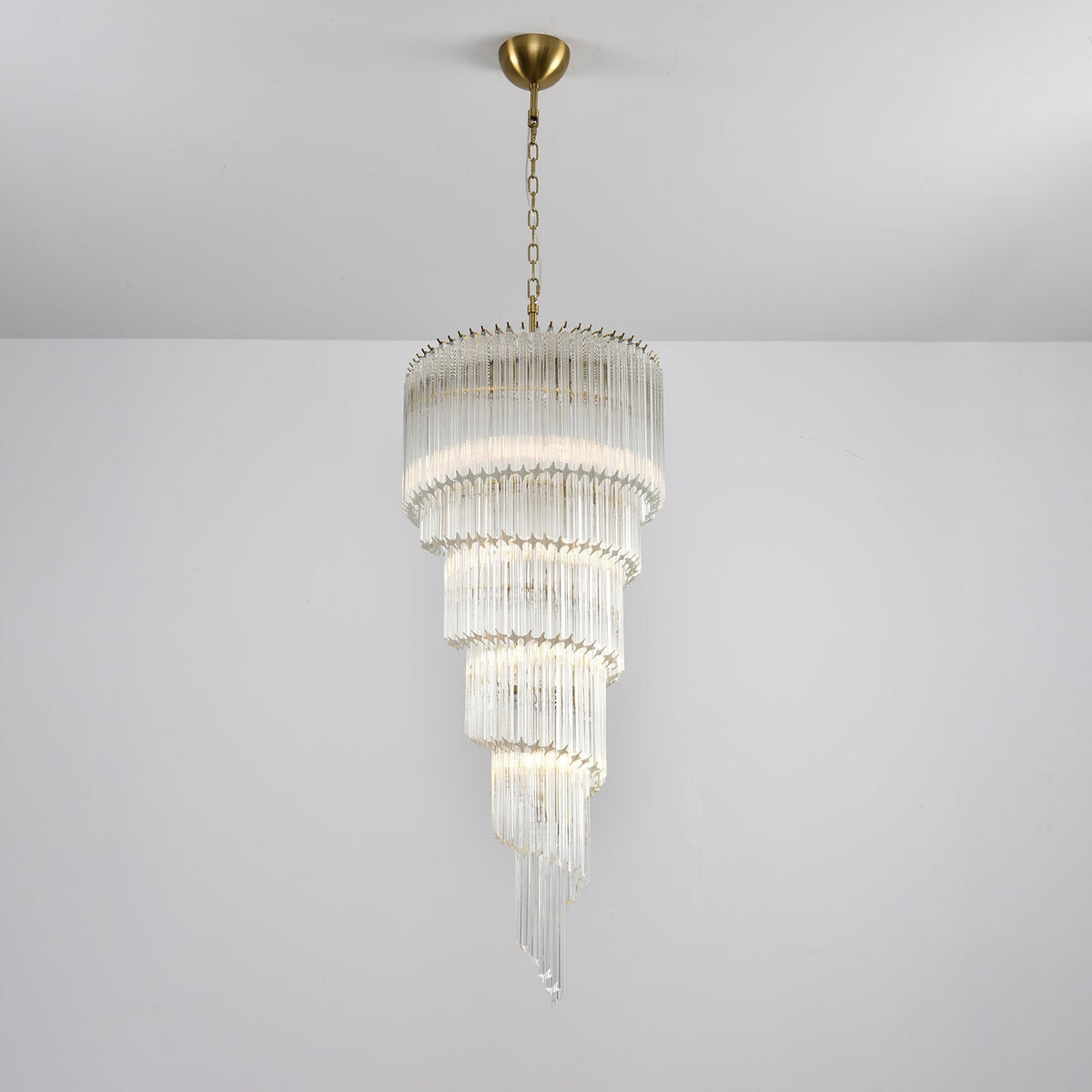 Paisley  Spiral Clear Glass Chandelier