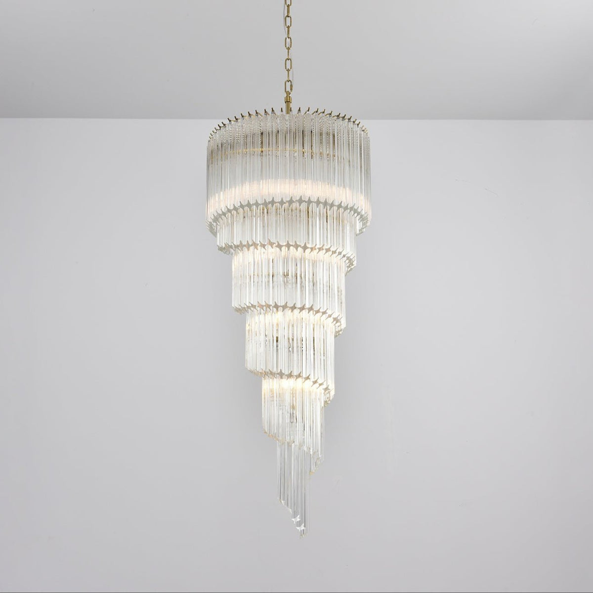 Paisley  Spiral Clear Glass Chandelier