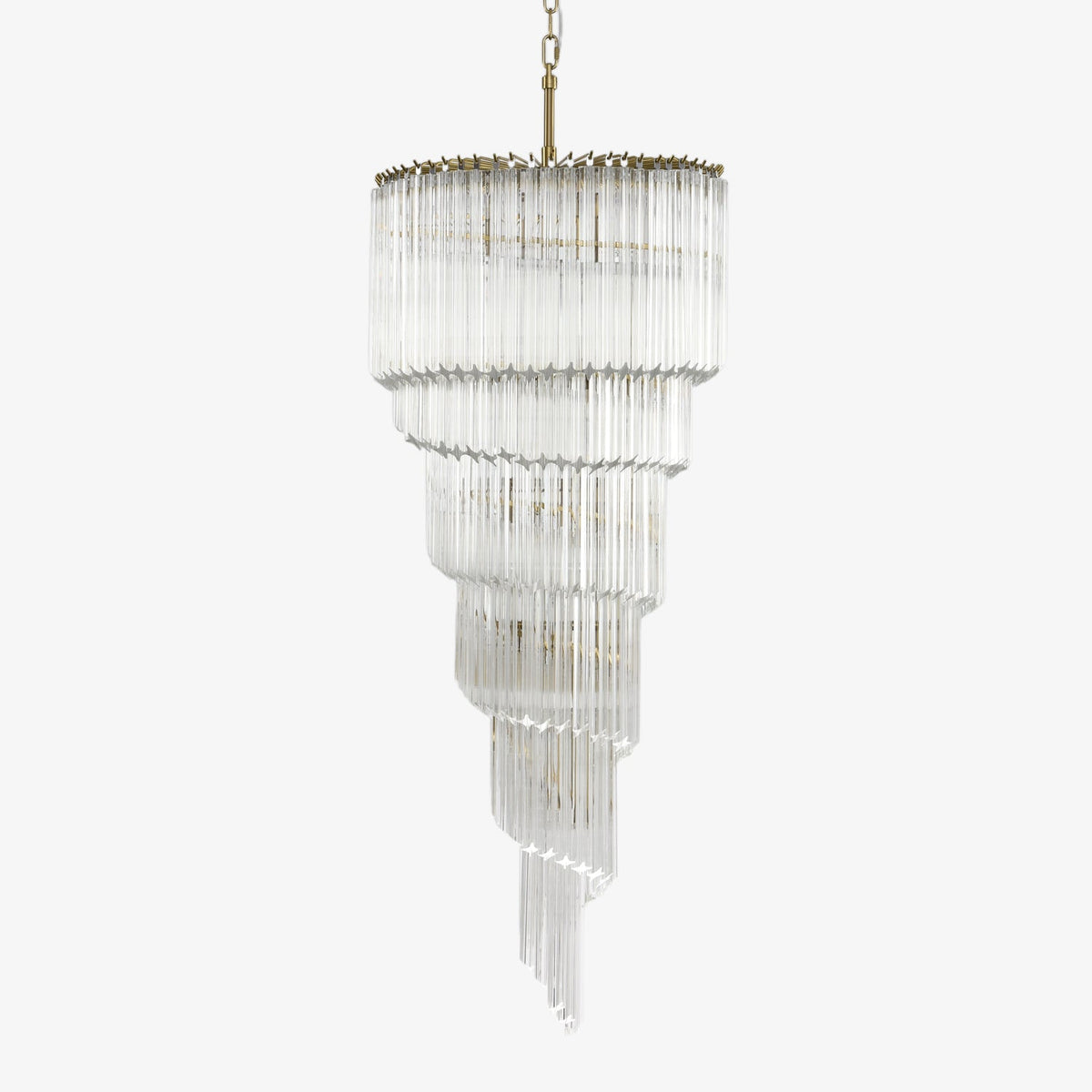 Paisley  Spiral Clear Glass Chandelier