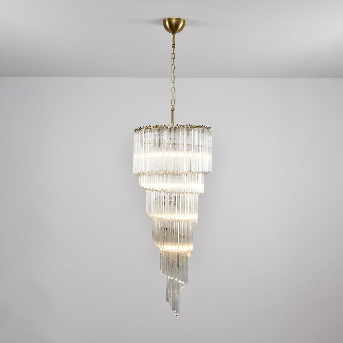 Paisley  Spiral Clear Glass Chandelier