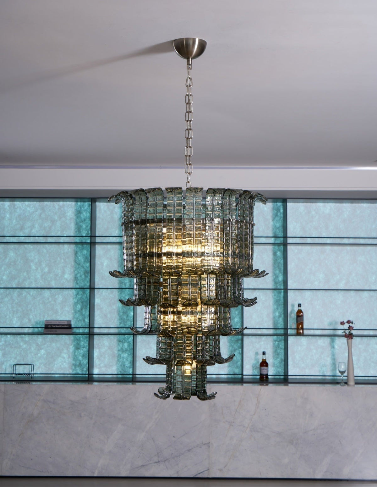 Yisk Chandelier Cascade Murano Glass Tiered Vintage
