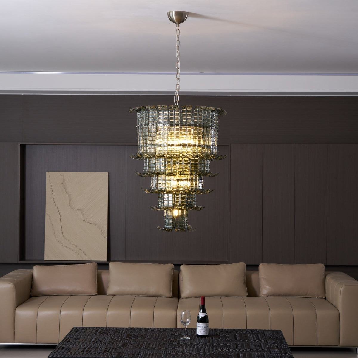 Yisk Chandelier Cascade Murano Glass Tiered Vintage