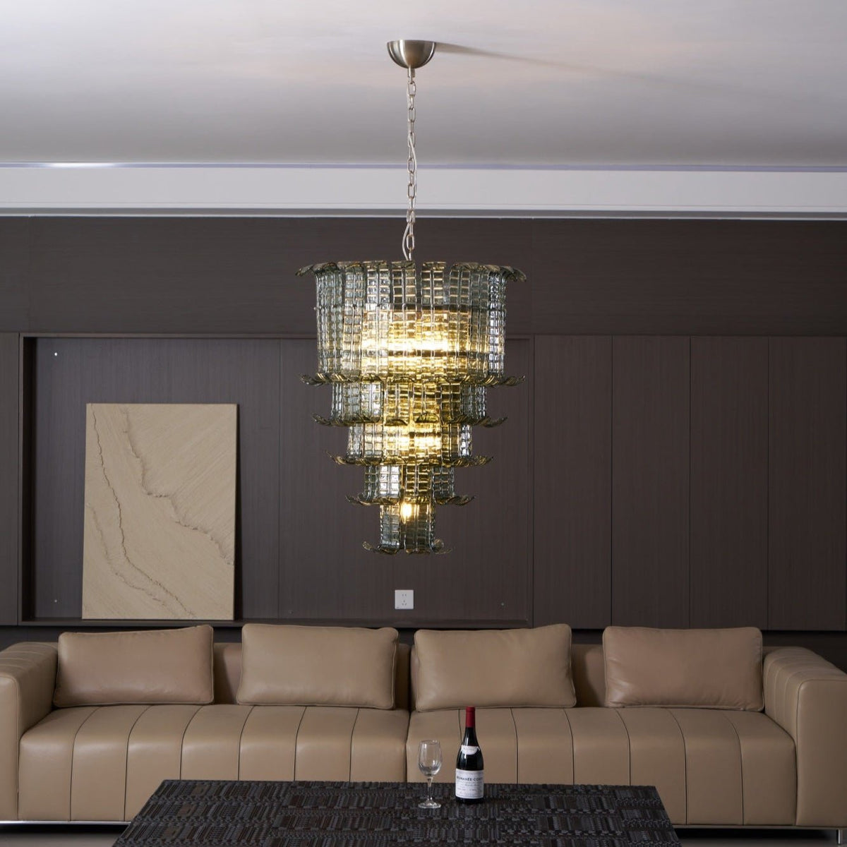 Yisk Chandelier Cascade Murano Glass Tiered Vintage