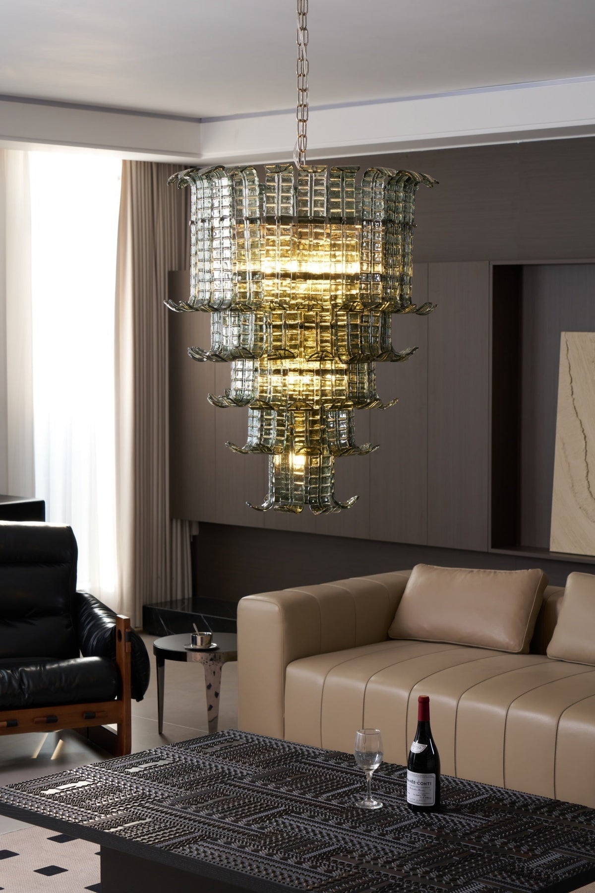 Yisk Chandelier Cascade Murano Glass Tiered Vintage