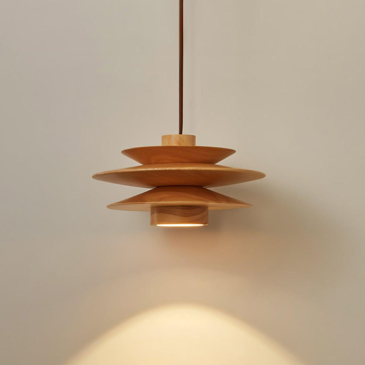 Hoko Wooden Disc Pendant Light