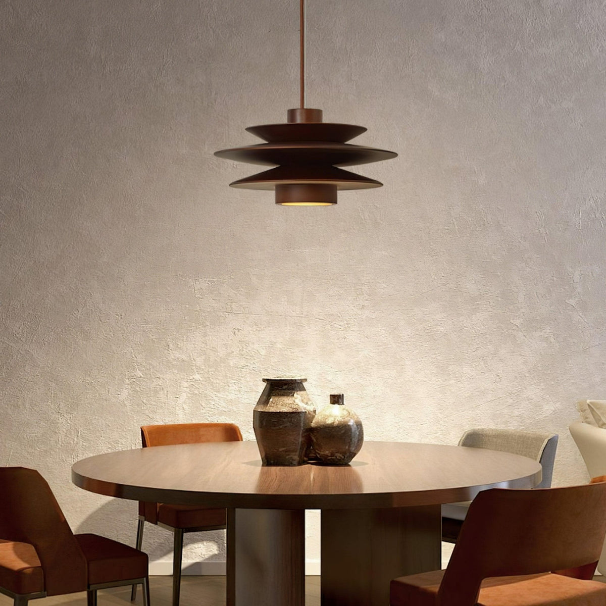 Hoko Wooden Disc Pendant Light