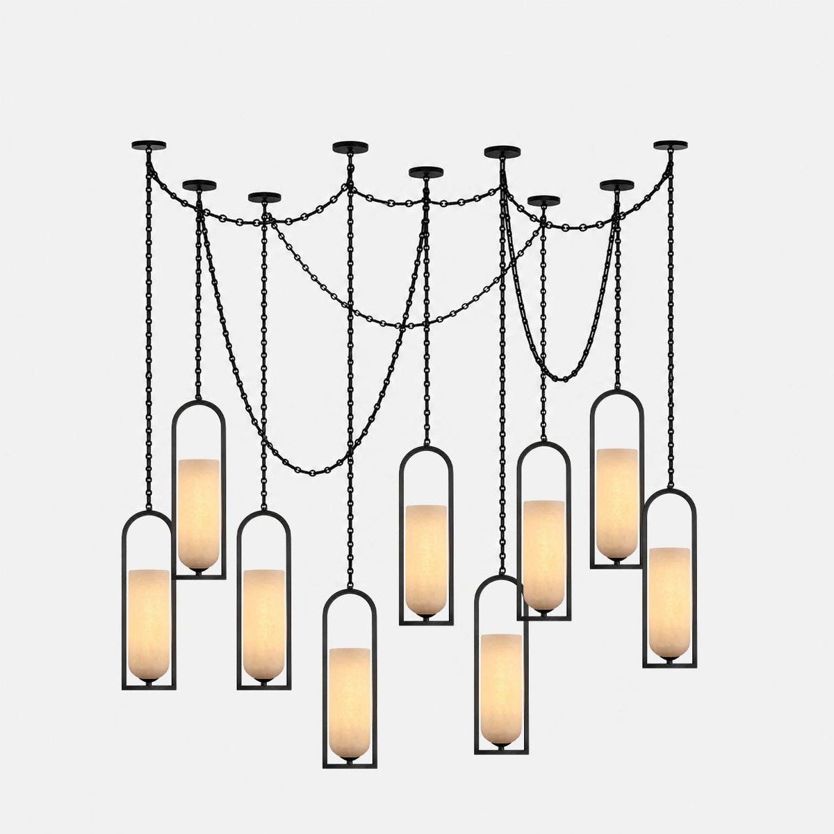 Theron Cascading Chain Lantern Chandelier