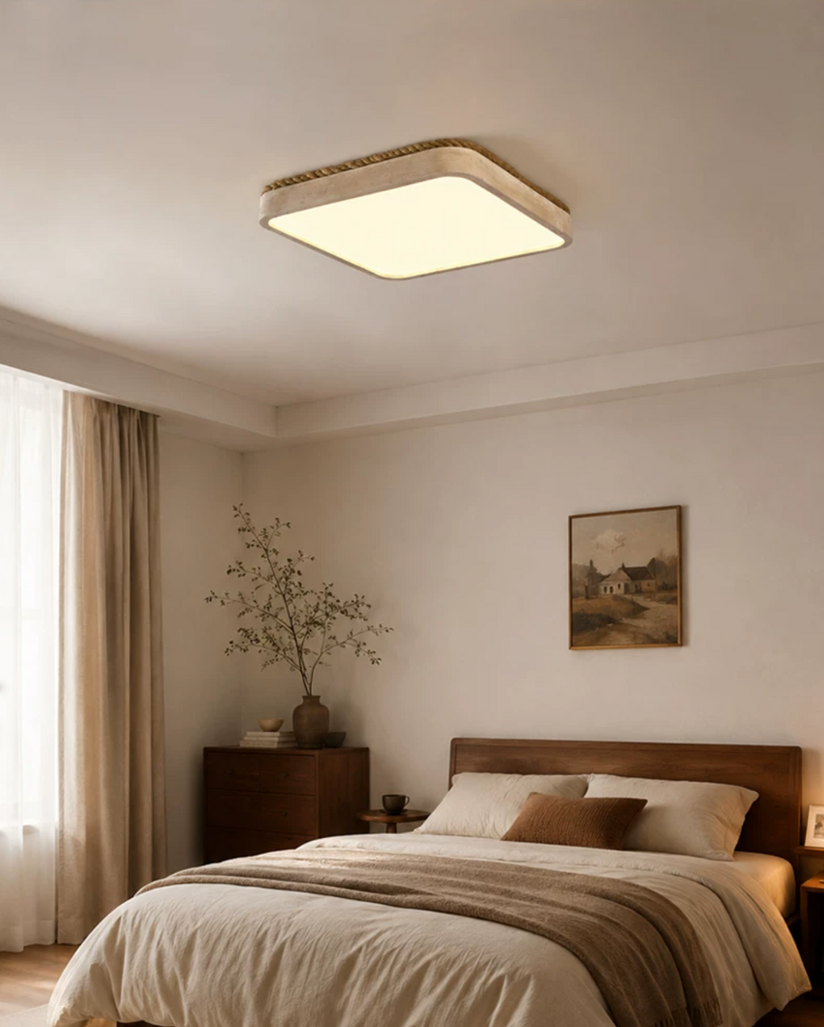 Ivermont Travertine Flush Mount Light
