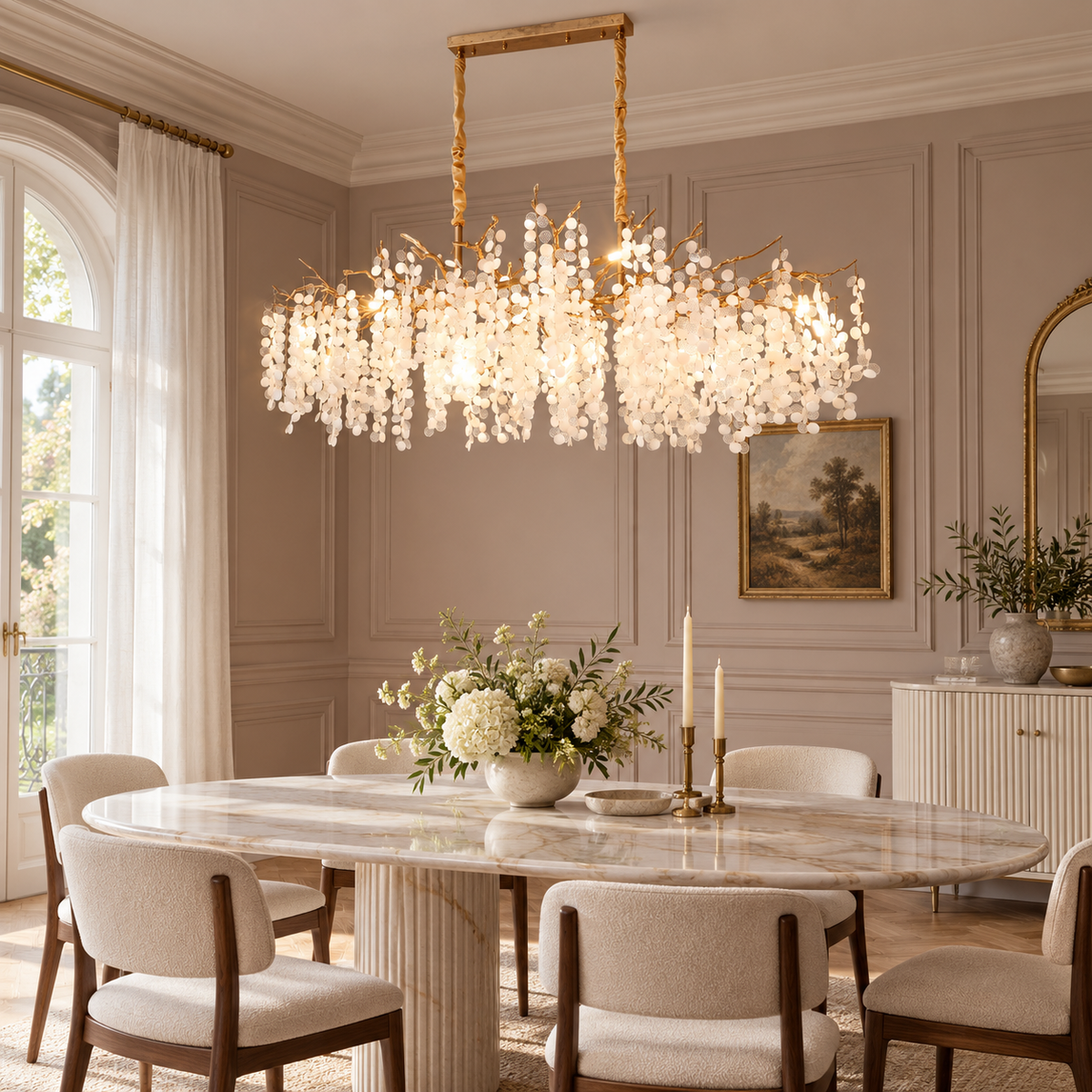 Haverford Branch Waterfall Long Chandelier