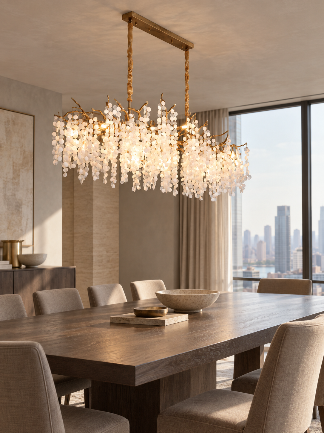 Haverford Branch Waterfall Long Chandelier
