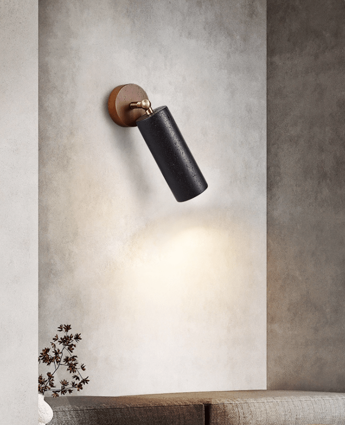 Cassius Industrial Travertine Wall Light