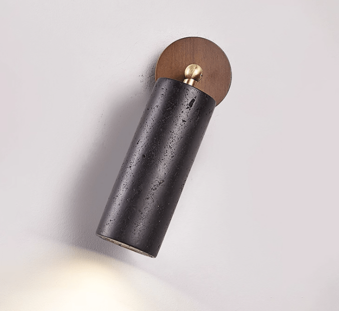 Cassius Industrial Travertine Wall Light