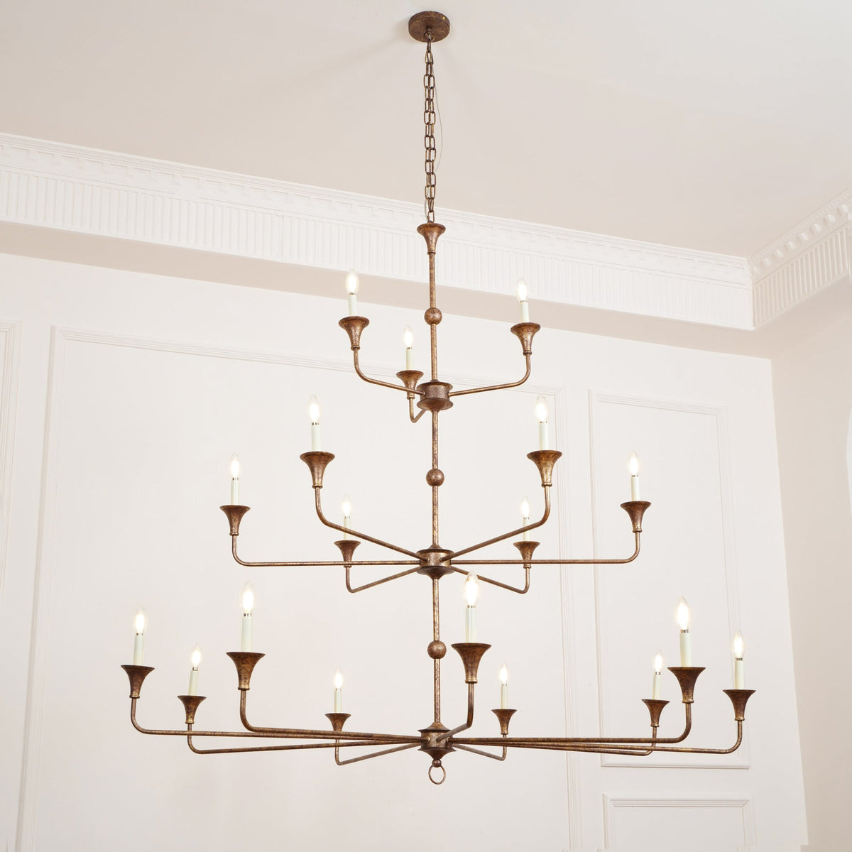 Wisp Grande Vintage Industrial Bronze Chandelier
