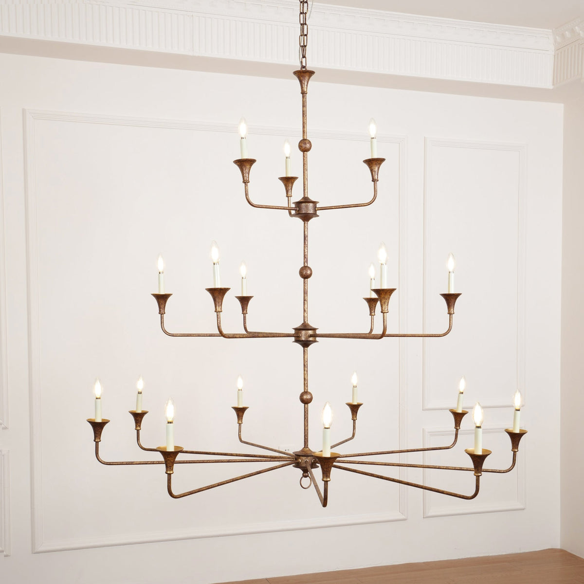 Wisp Grande Vintage Industrial Bronze Chandelier