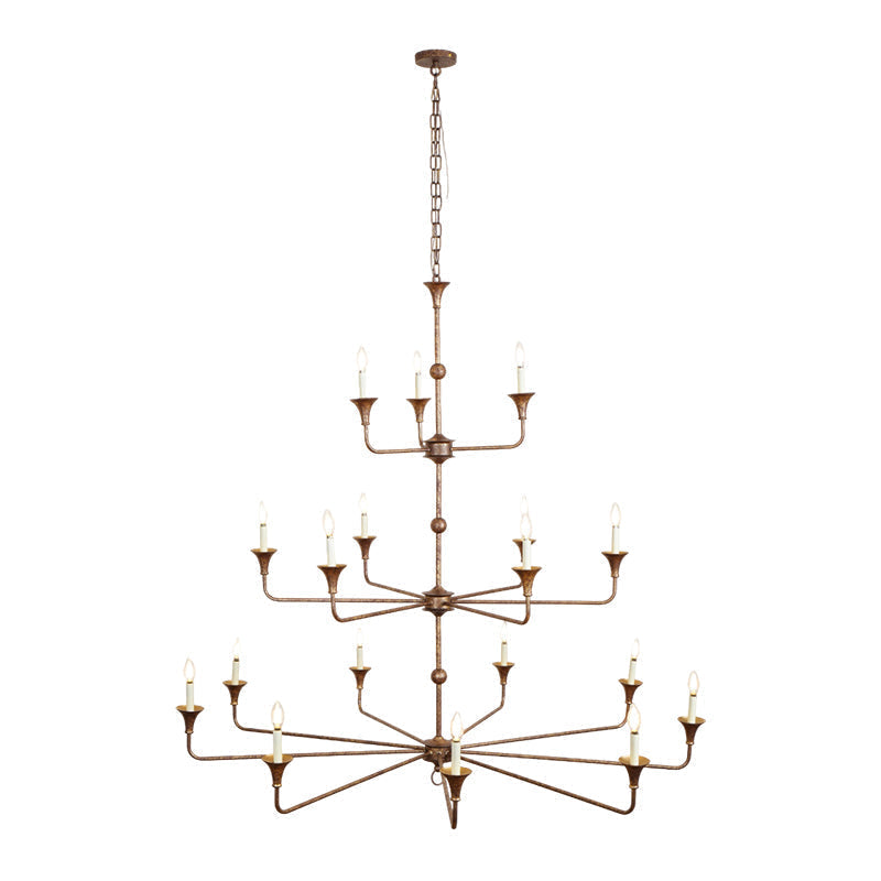 Wisp Grande Vintage Industrial Bronze Chandelier