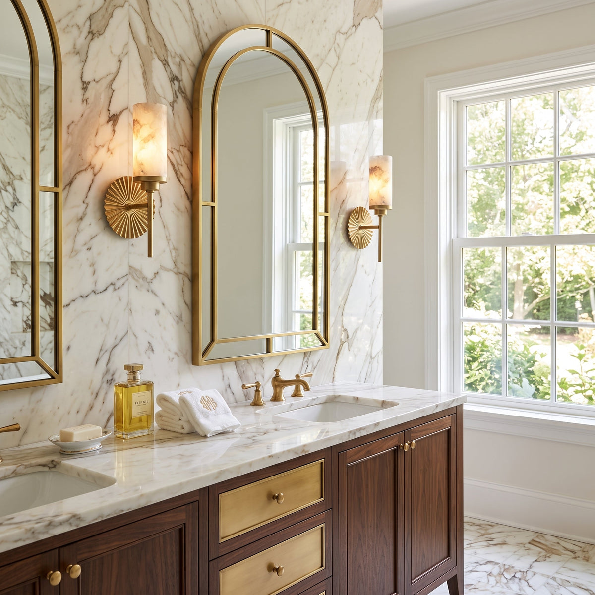 Alderhaven Alabaster Wall Sconce