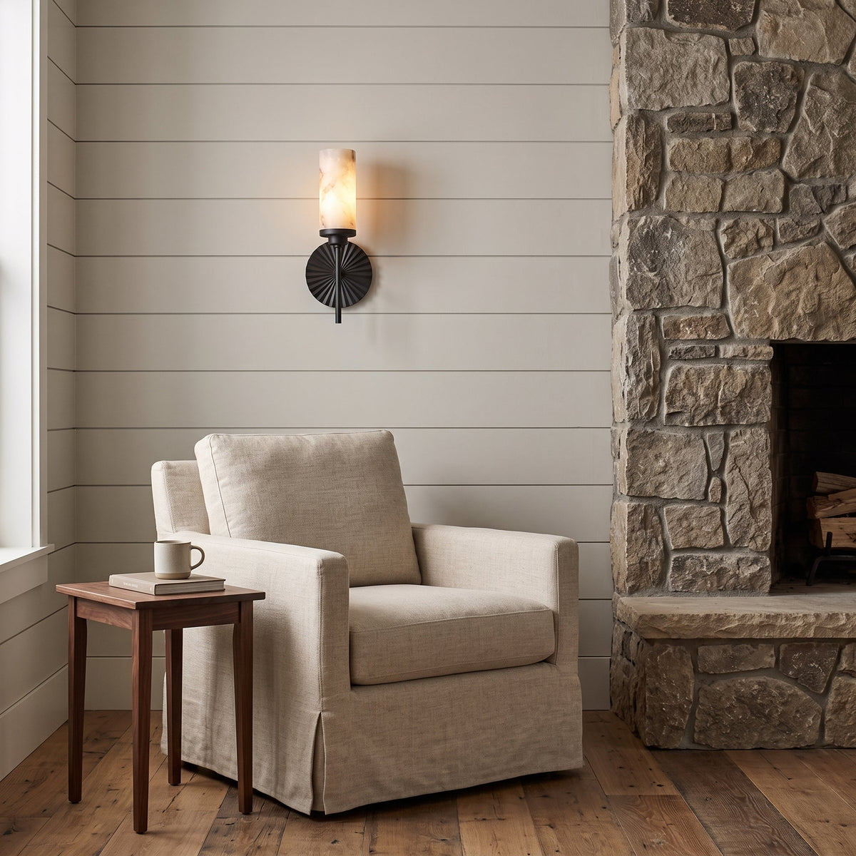 Alderhaven Alabaster Wall Sconce