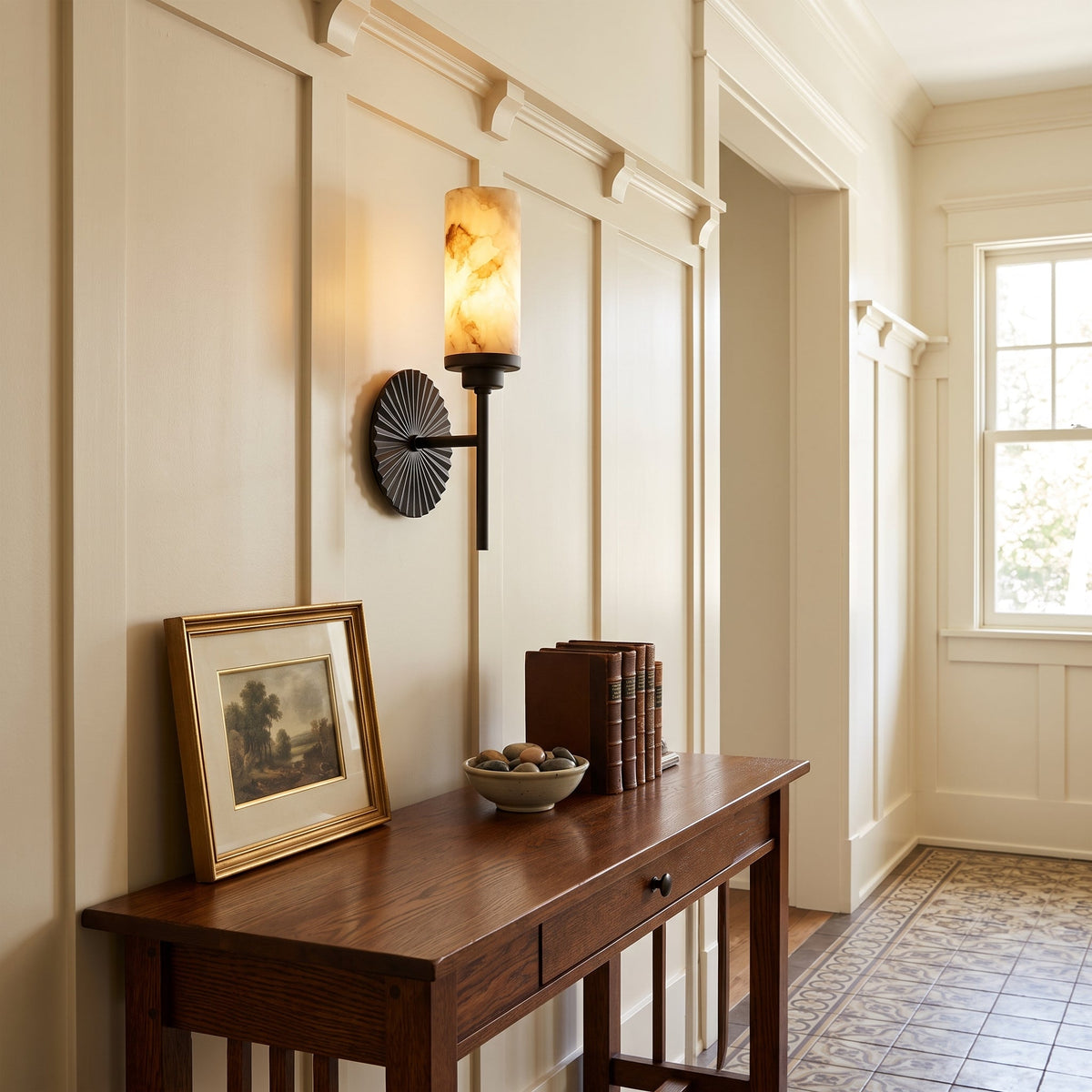 Alderhaven Alabaster Wall Sconce