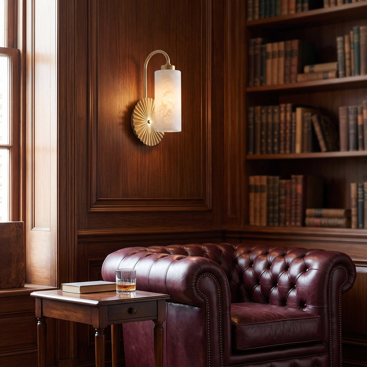 Alderhaven Alabaster Wall Sconce