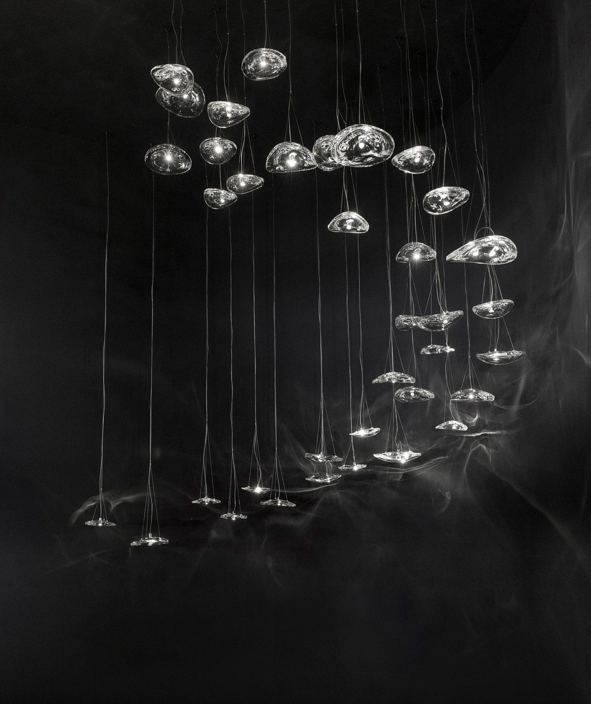 Glacial Float Cascade  Glass Chandelier