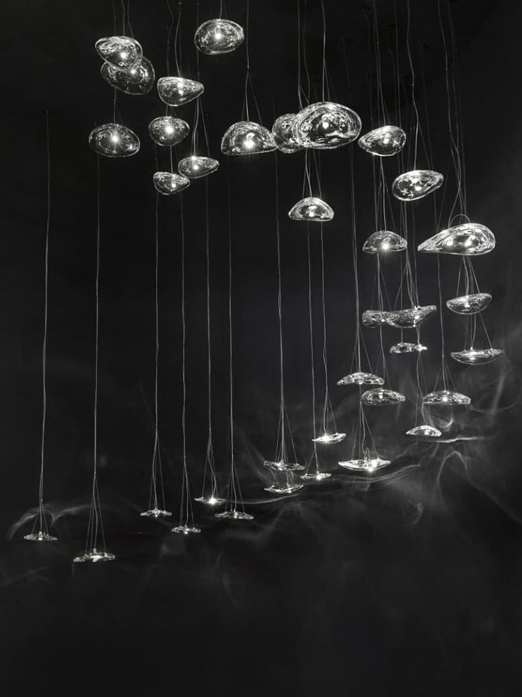 Glacial Float Cascade  Glass Chandelier