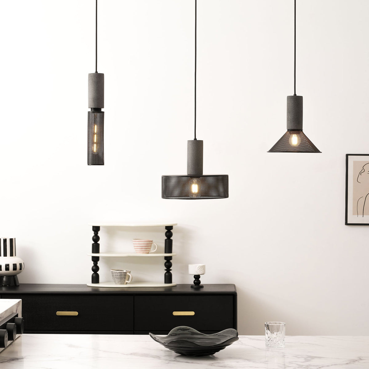 Xiyel Cement Mesh Pendant Light