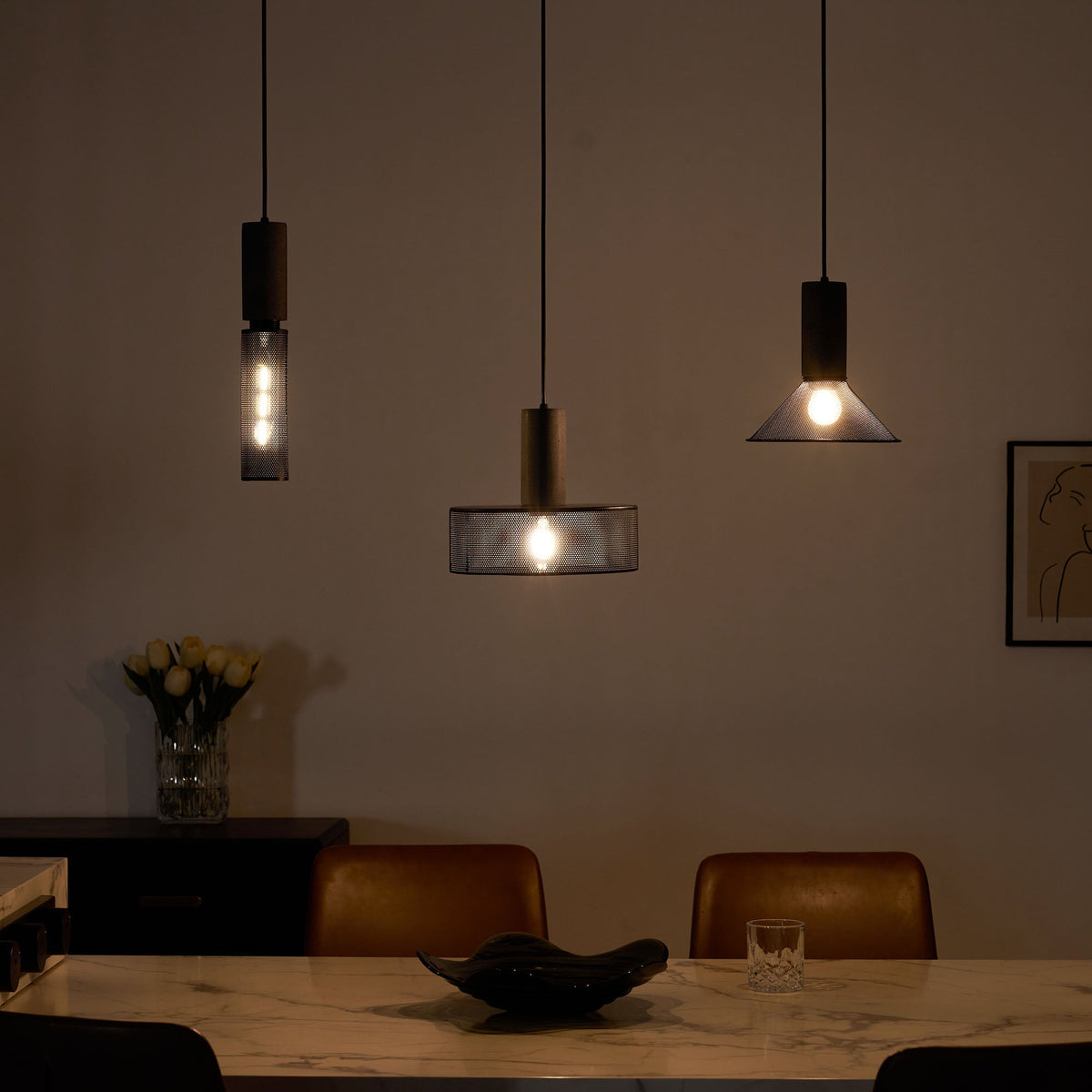 Xiyel Cement Mesh Pendant Light