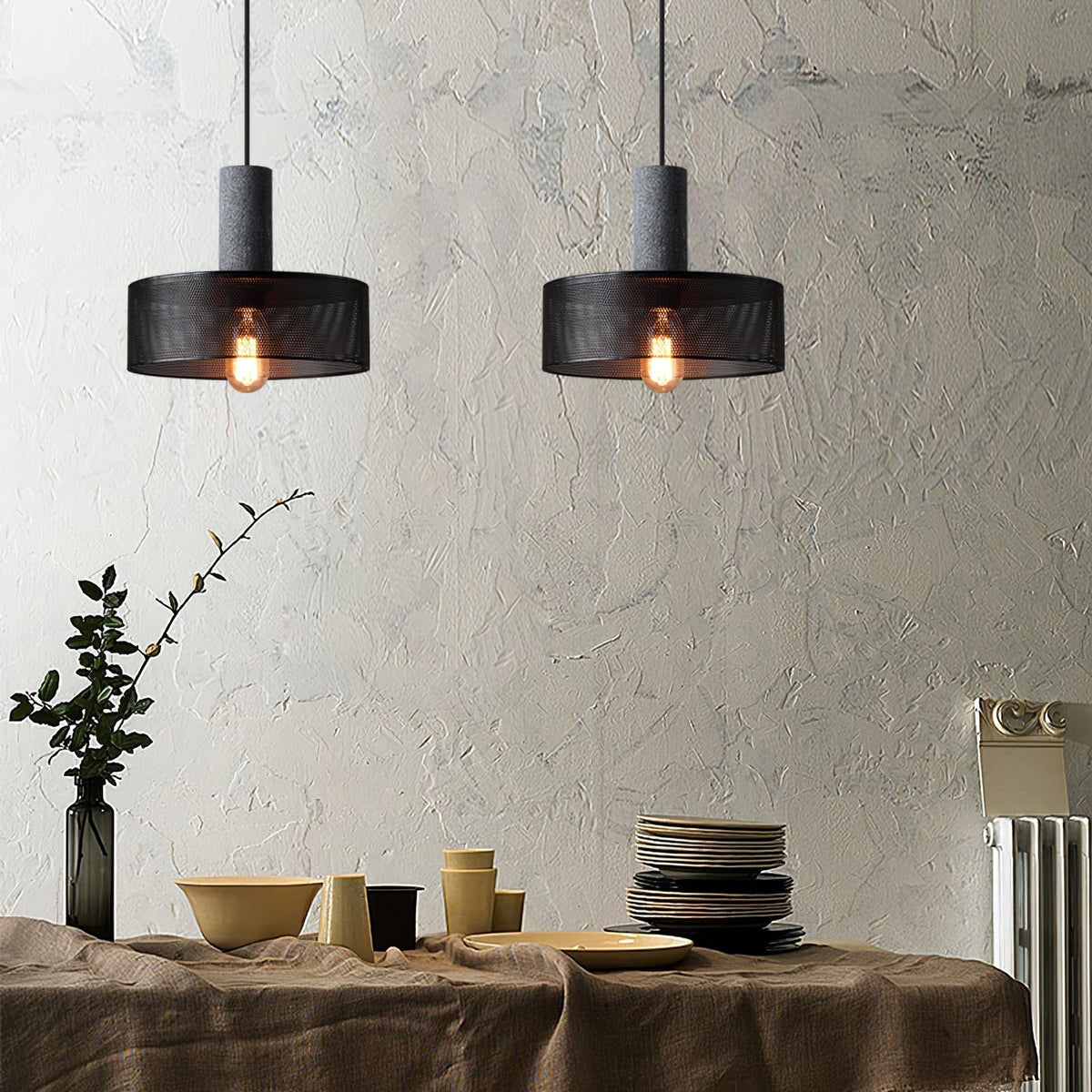 Hexa Cement Mesh Pendant Light