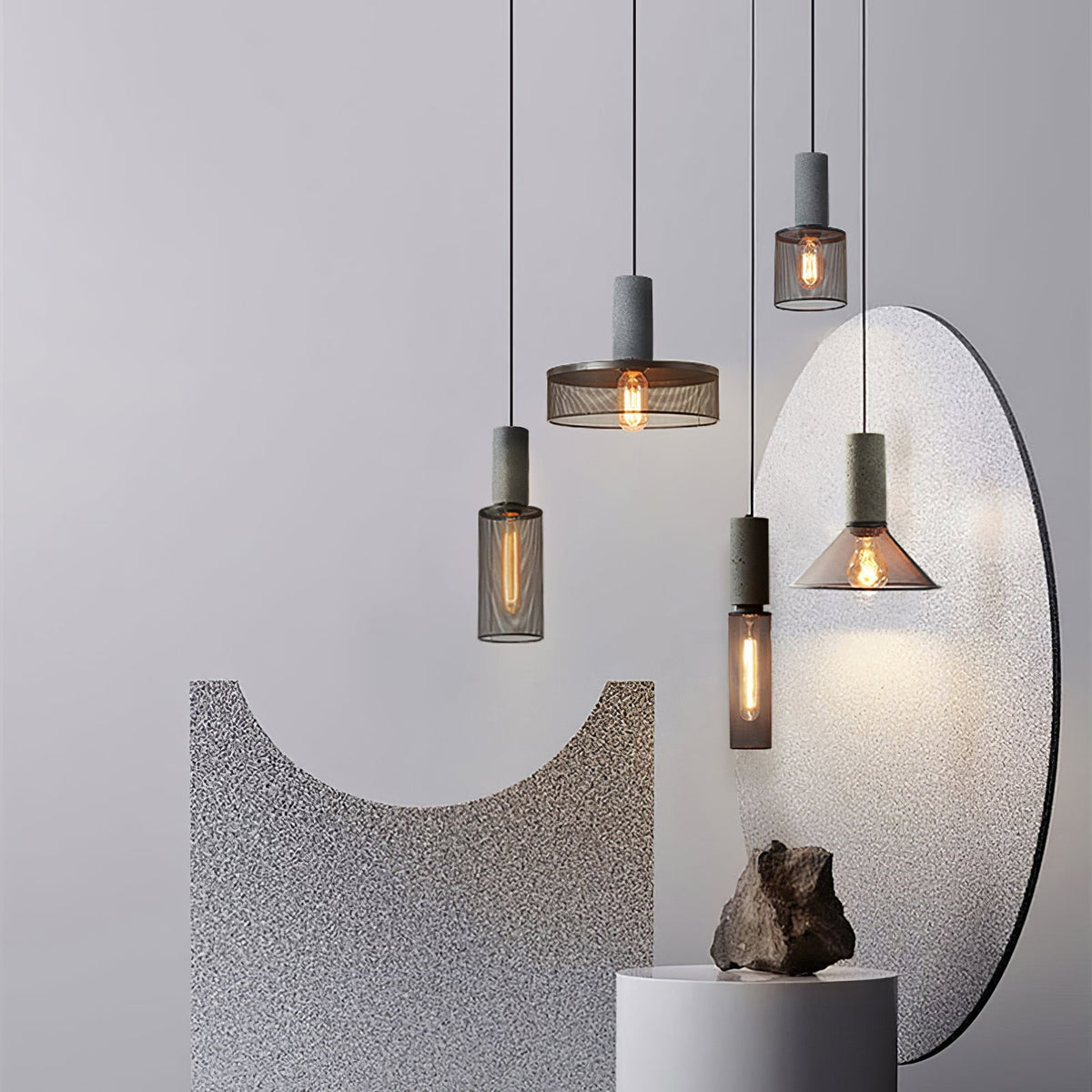 Xiyel Cement Mesh Pendant Light