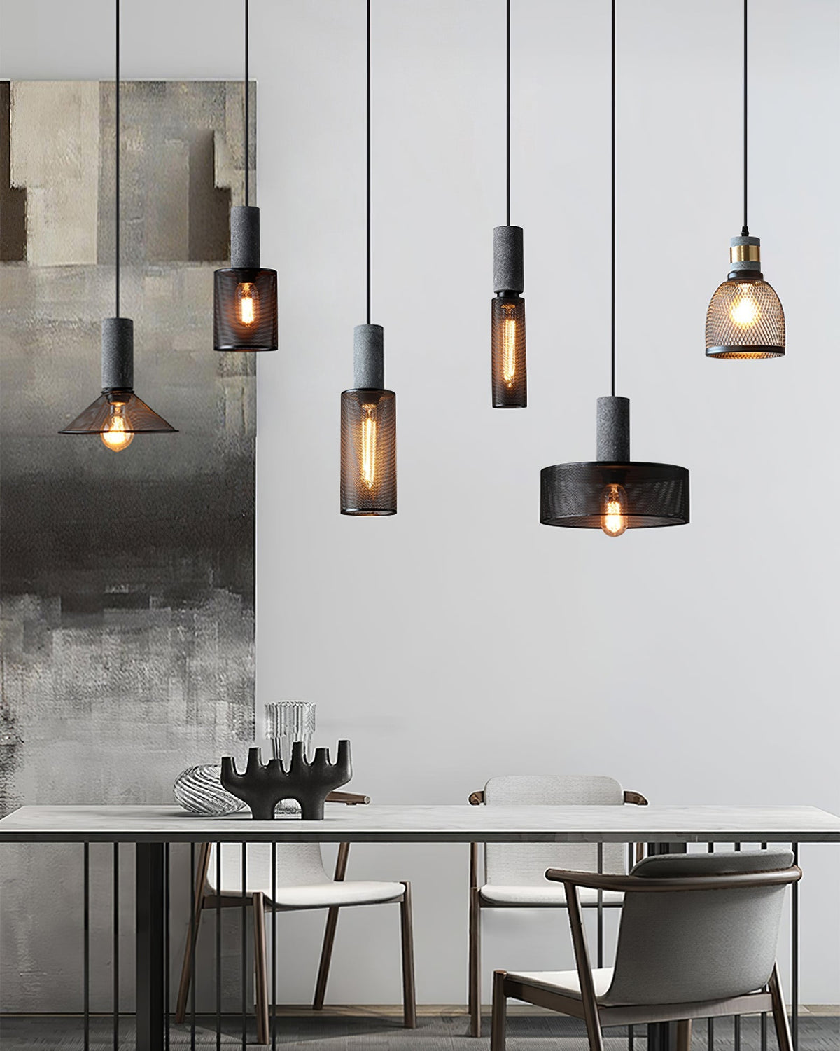 Xiyel Cement Mesh Pendant Light