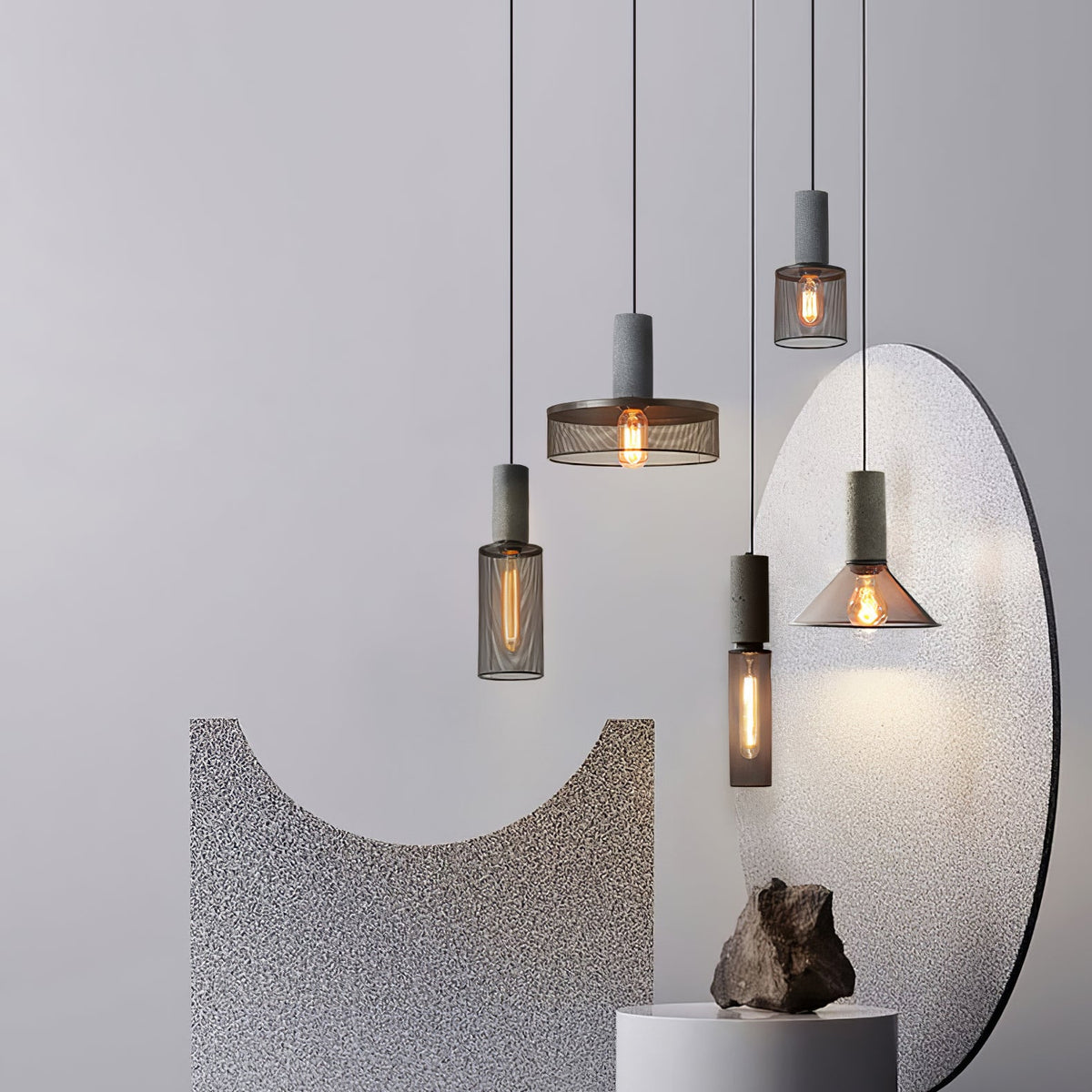 Xiyel Cement Mesh Pendant Light