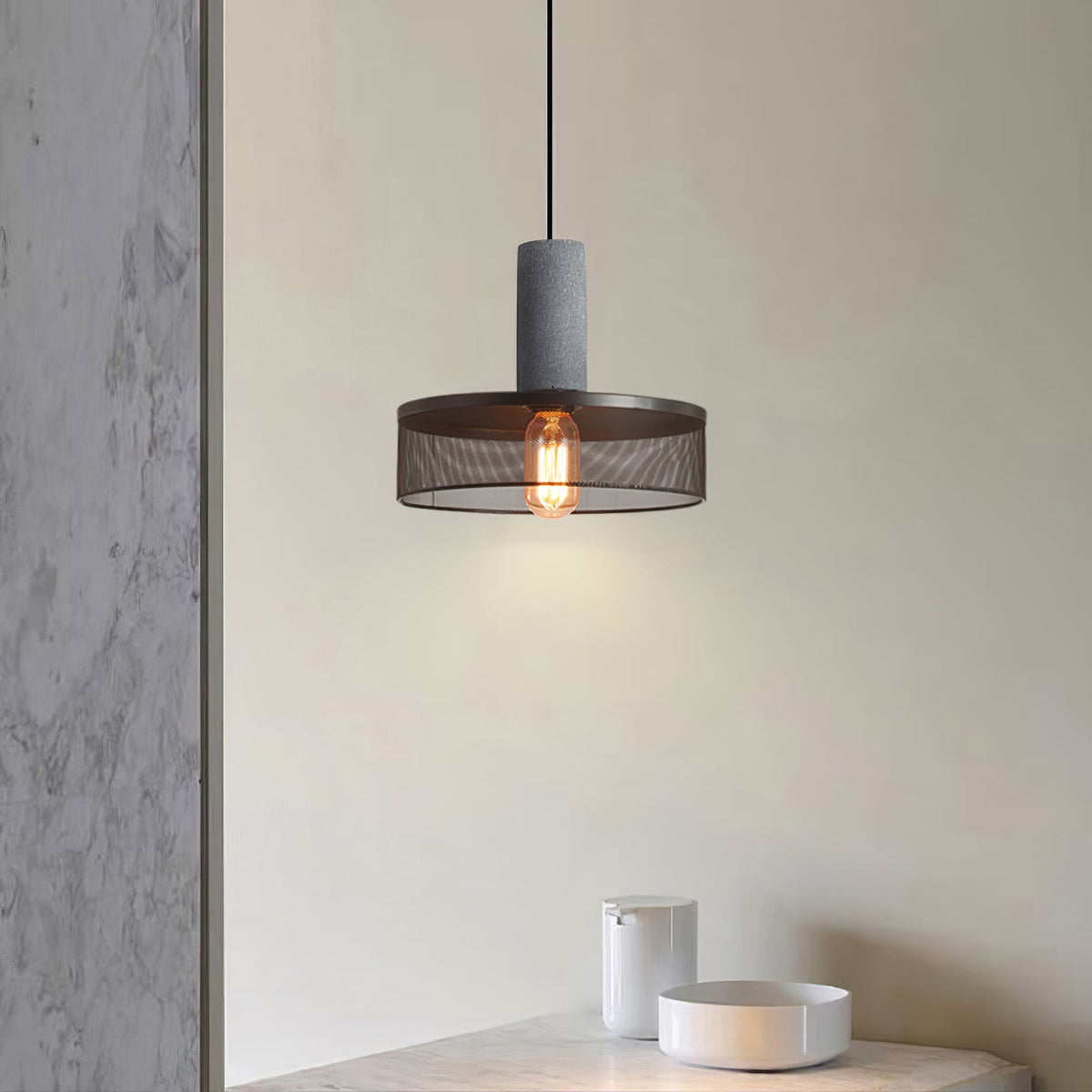 Xiyel Cement Mesh Pendant Light