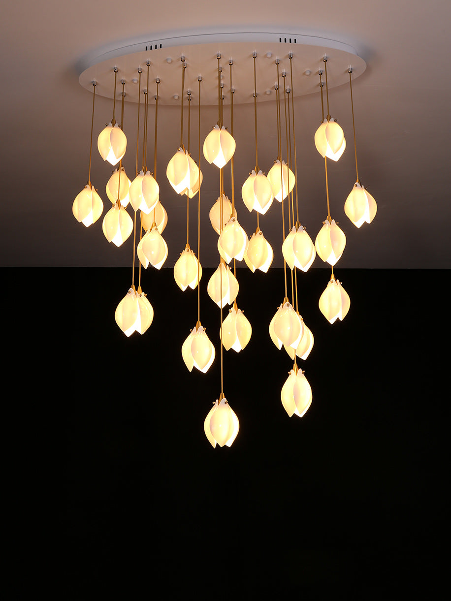 Tessa Pendant Lamp White Floral Ceramic