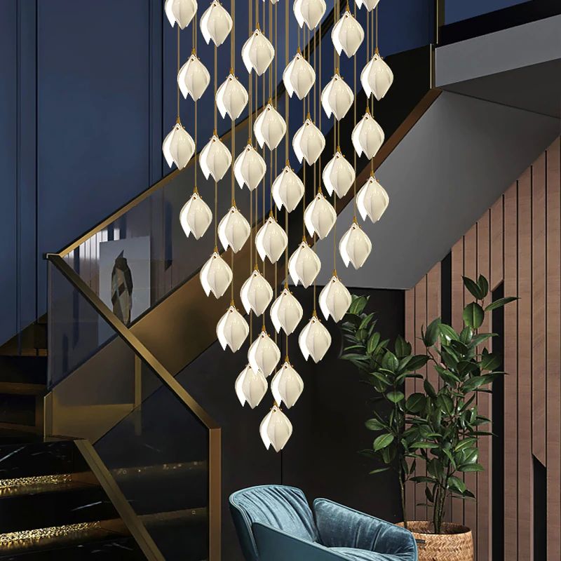 Tessa Pendant Lamp White Floral Ceramic
