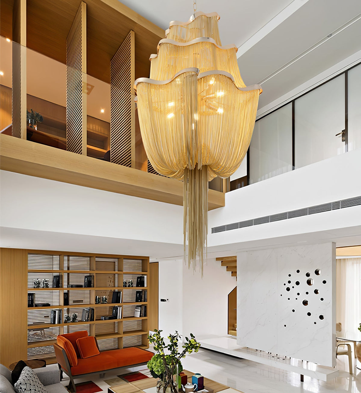 Ardelella Chandelier Aluminum Chains Shimmering Nickel