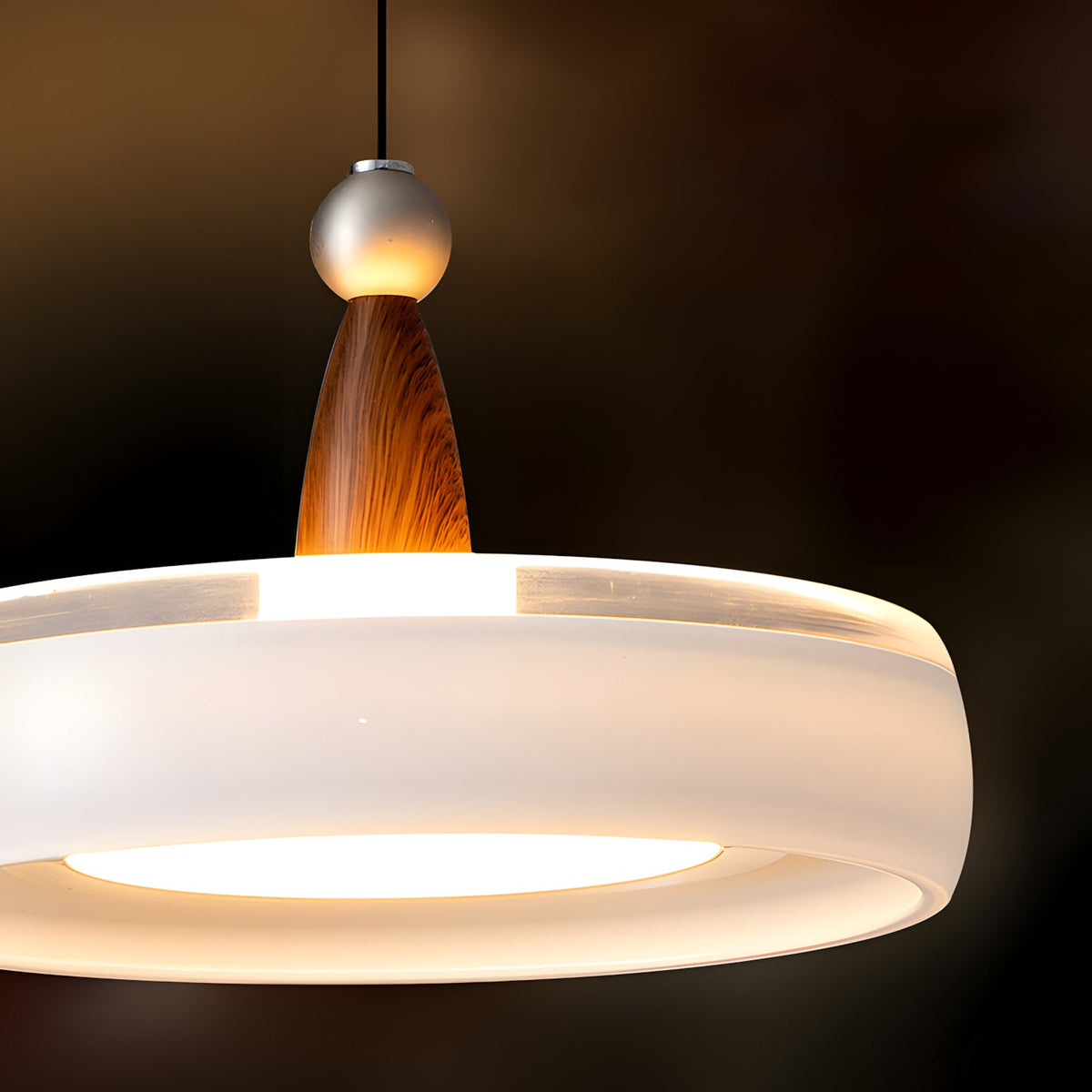 Penrose Wood Glass Linear Pendant Light