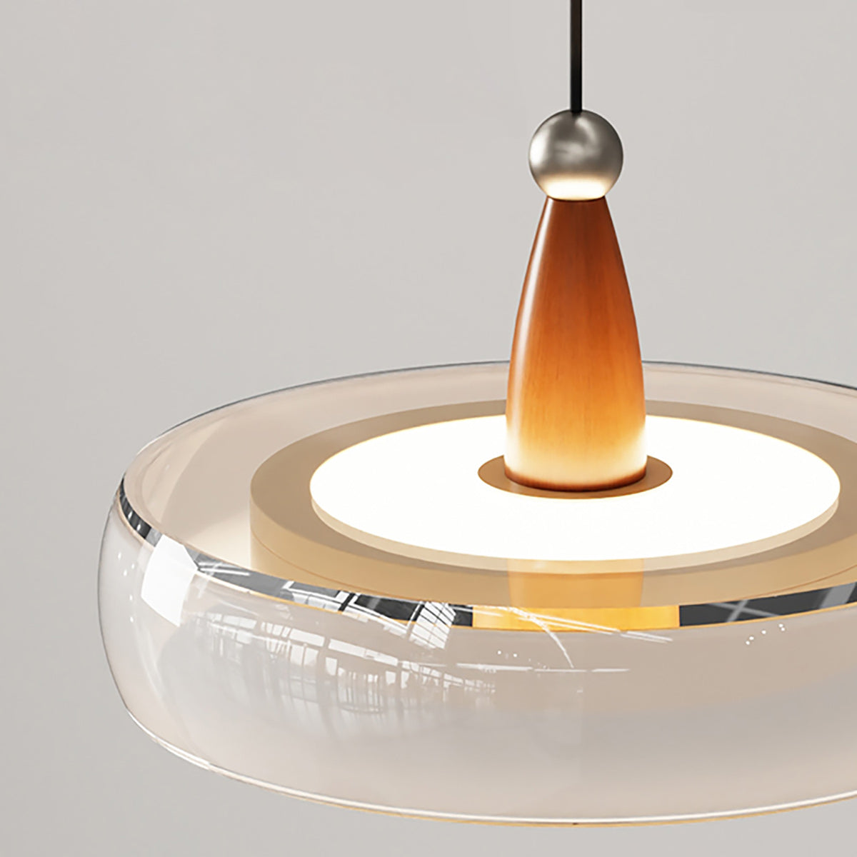 Penrose Wood Glass Linear Pendant Light