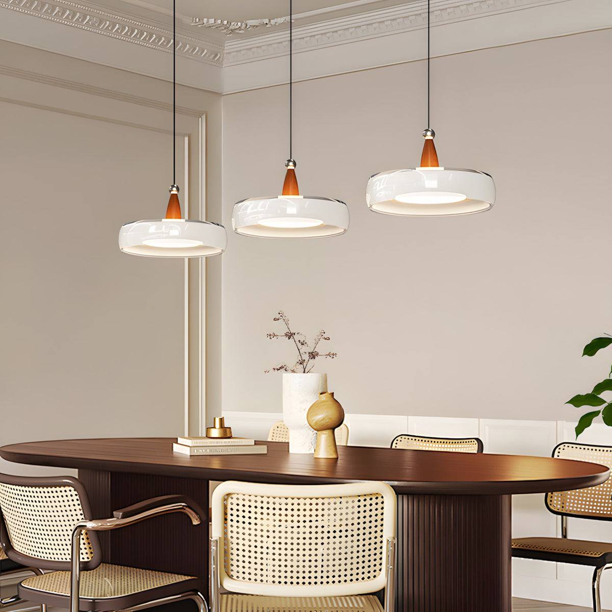 Penrose Wood Glass Linear Pendant Light