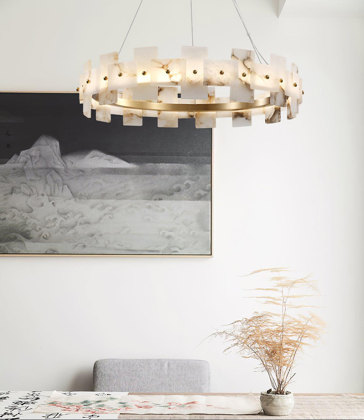 Kivren Alabaster Chandelier Light