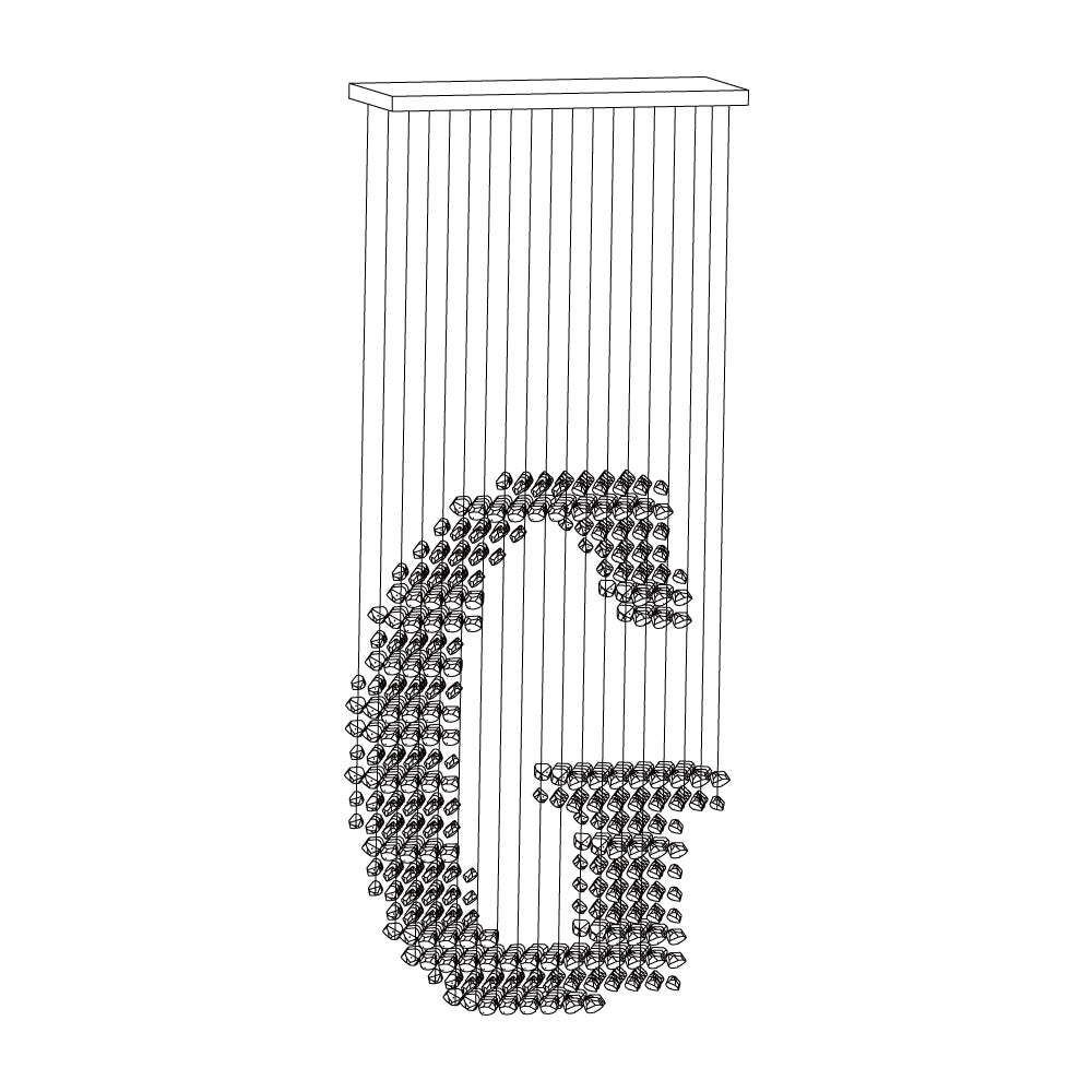Seliian Charcoal Stone Sculptural Chandelier Letter G to L