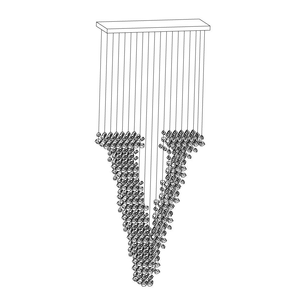 Selorella Charcoal Stone Sculptural Chandelier Letter S to Z