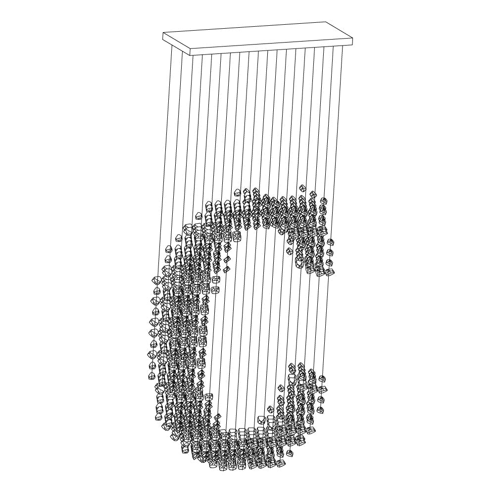 Jemei Black Stones Chandelier