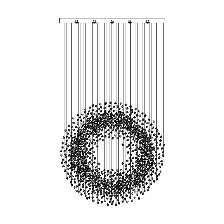 Jemei Black Stones Chandelier